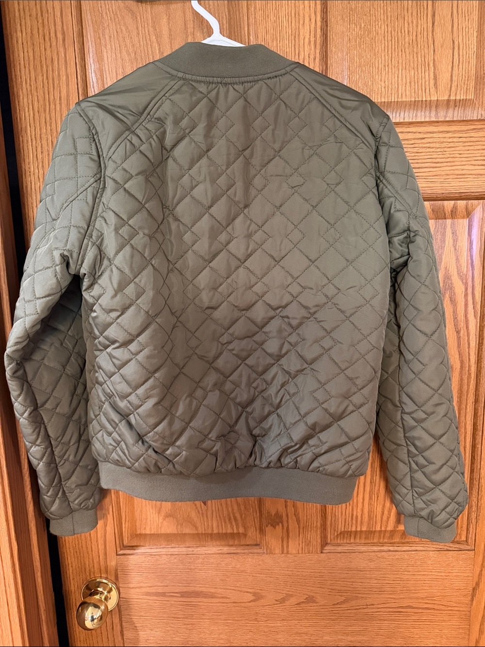 Ashley By 26 International Olive Green Quilted Bomber Jacket - Picture 5 of 5